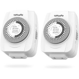 Indoor Mechanical Timers for Electrical Outlets, 2 Prong Plug in Outet, 2 Pack